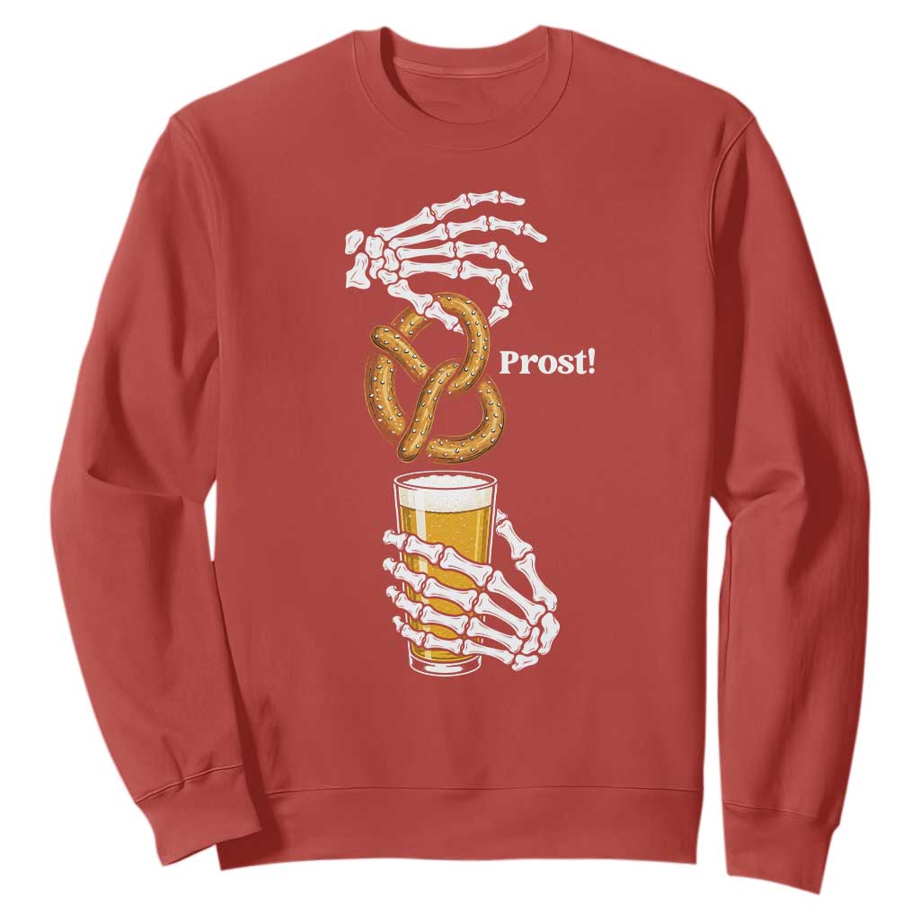 Prost Beer Lover Skeleton Hands German Festival Graphic Sweatshirt