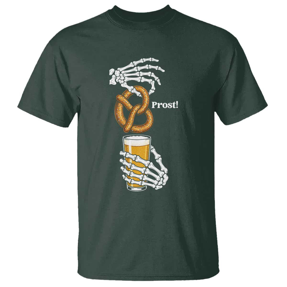Prost Beer Lover Skeleton Hands German Festival Graphic T Shirt