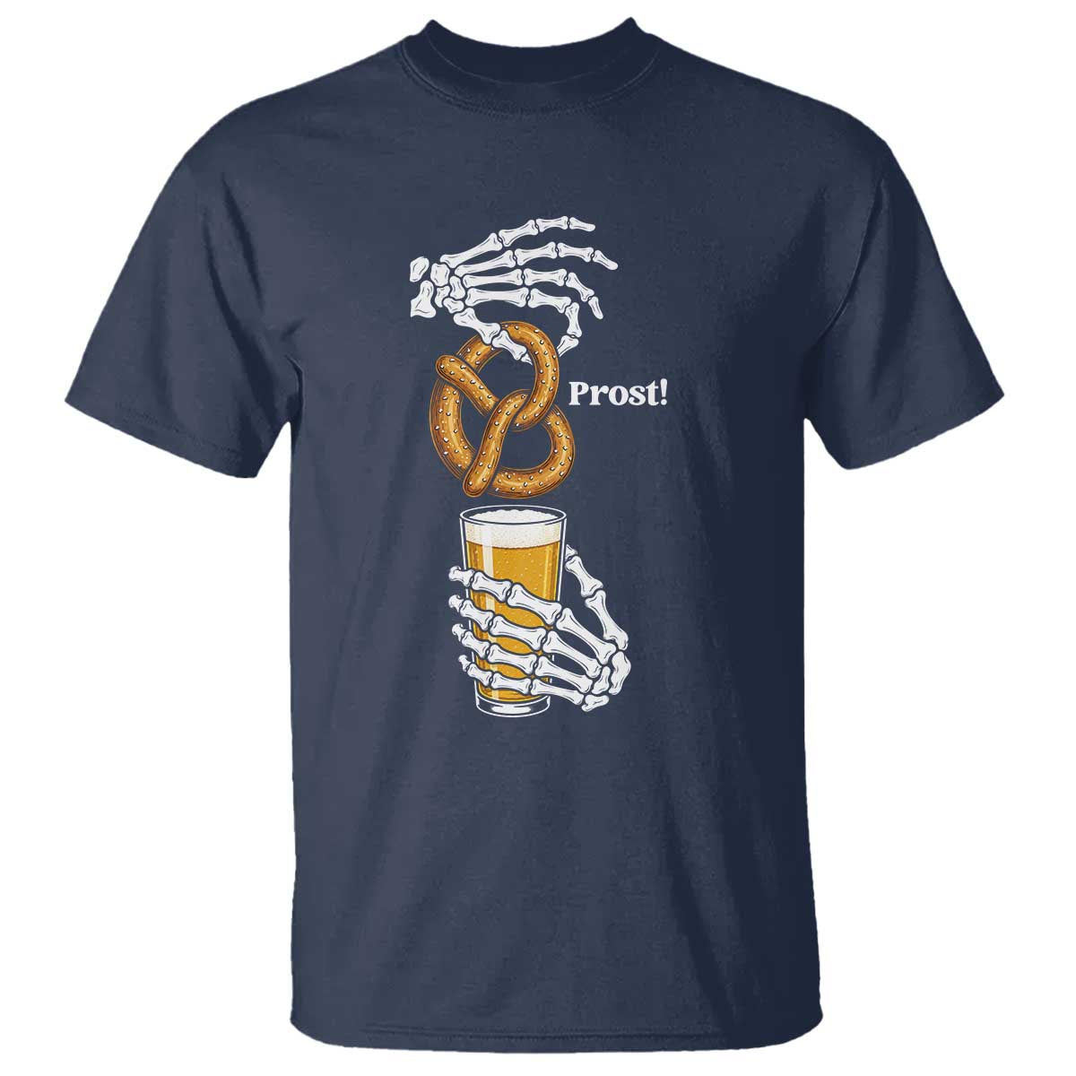 Prost Beer Lover Skeleton Hands German Festival Graphic T Shirt