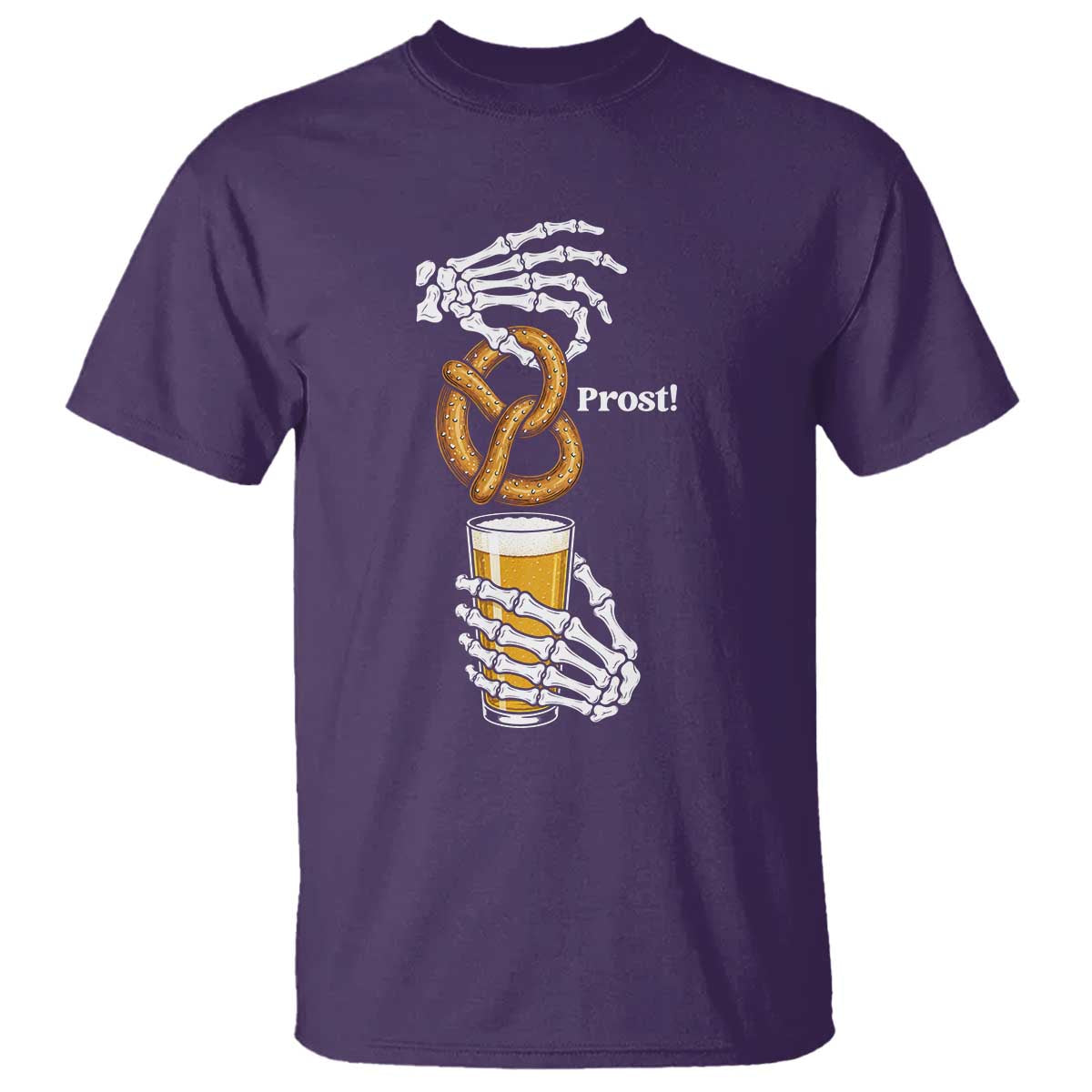 Prost Beer Lover Skeleton Hands German Festival Graphic T Shirt