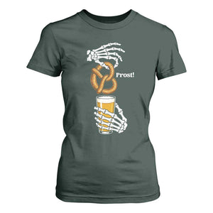 Prost Beer Lover Skeleton Hands German Festival Graphic T Shirt For Women