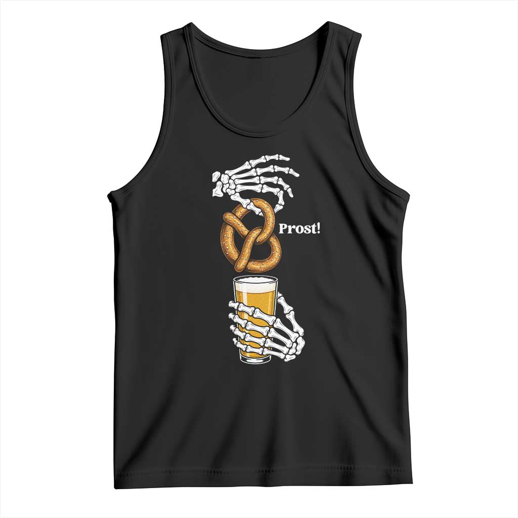 Prost Beer Lover Skeleton Hands German Festival Graphic Tank Top TS12 Black Print Your Wear