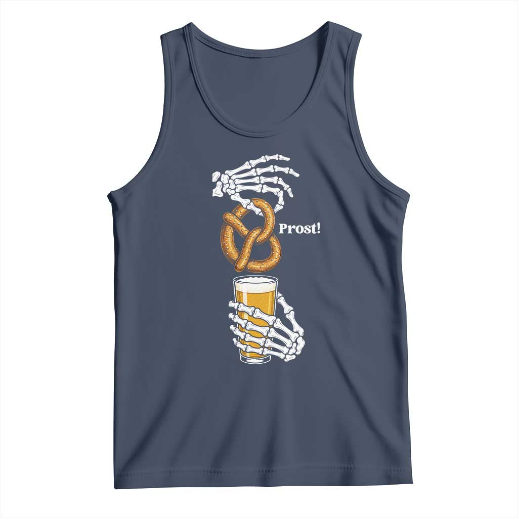 Prost Beer Lover Skeleton Hands German Festival Graphic Tank Top