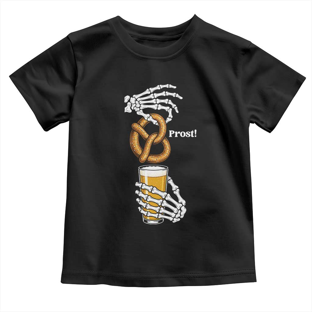 Prost Beer Lover Skeleton Hands German Festival Graphic Toddler T Shirt TS12 Black Print Your Wear