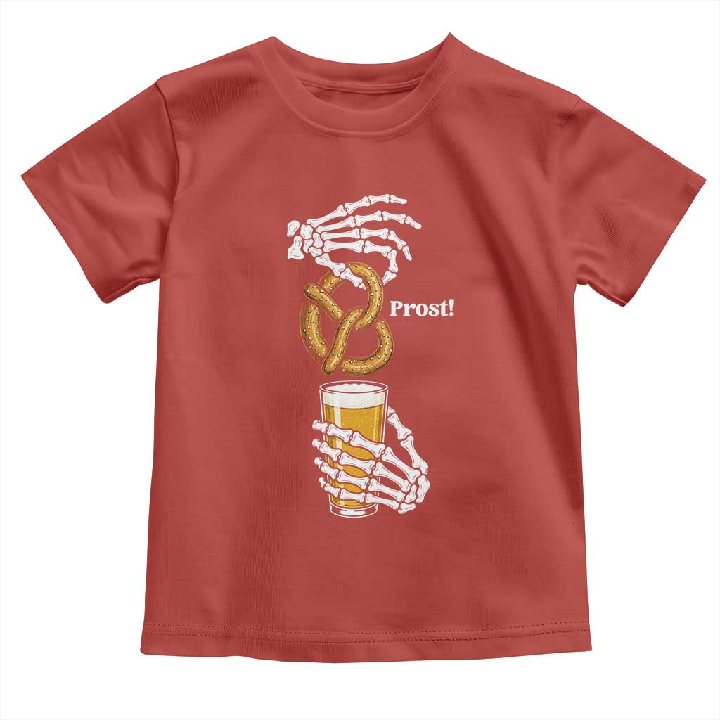 Prost Beer Lover Skeleton Hands German Festival Graphic Toddler T Shirt