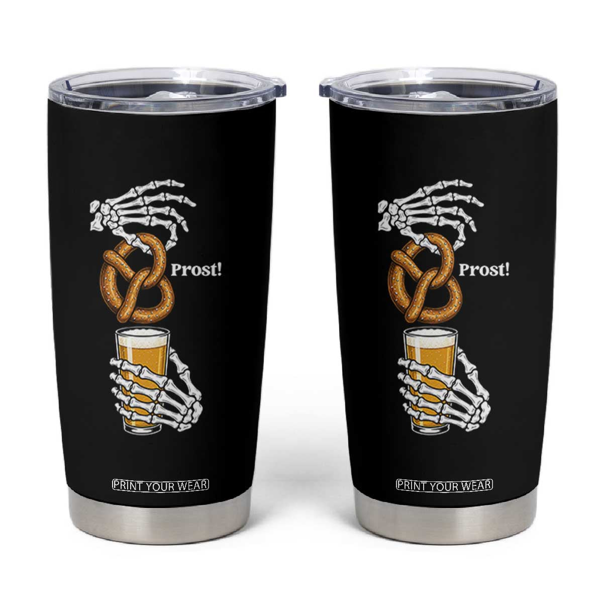 Prost Beer Lover Skeleton Hands German Festival Graphic Tumbler Cup TS12 Black Print Your Wear