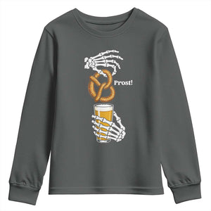 Prost Beer Lover Skeleton Hands German Festival Graphic Youth Sweatshirt