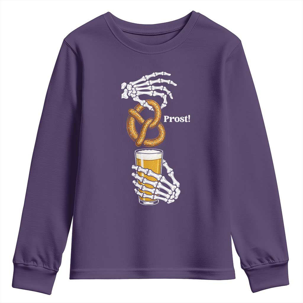 Prost Beer Lover Skeleton Hands German Festival Graphic Youth Sweatshirt
