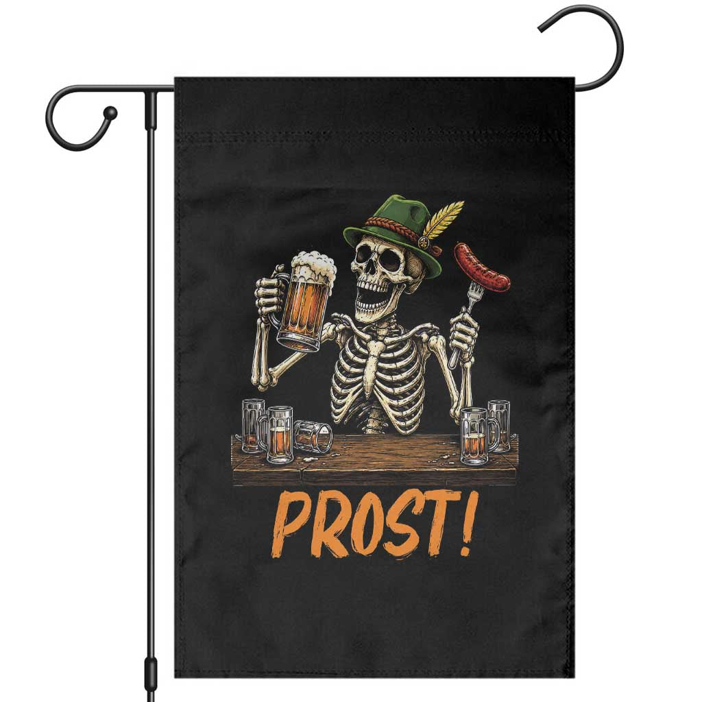Funny Skeleton Oktoberfest Garden Flag Prost Beer Lover Bavarian Gift TS12 Black Print Your Wear