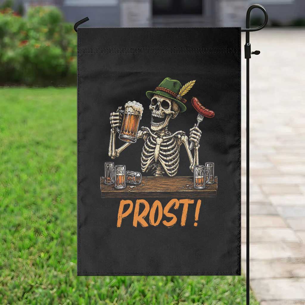 Funny Skeleton Oktoberfest Garden Flag Prost Beer Lover Bavarian Gift