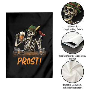 Funny Skeleton Oktoberfest Garden Flag Prost Beer Lover Bavarian Gift