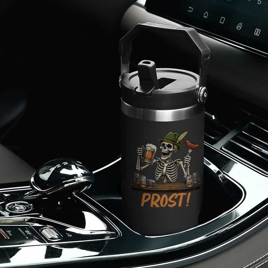 Funny Skeleton Oktoberfest Flip Straw Tumbler Prost Beer Lover Bavarian Gift