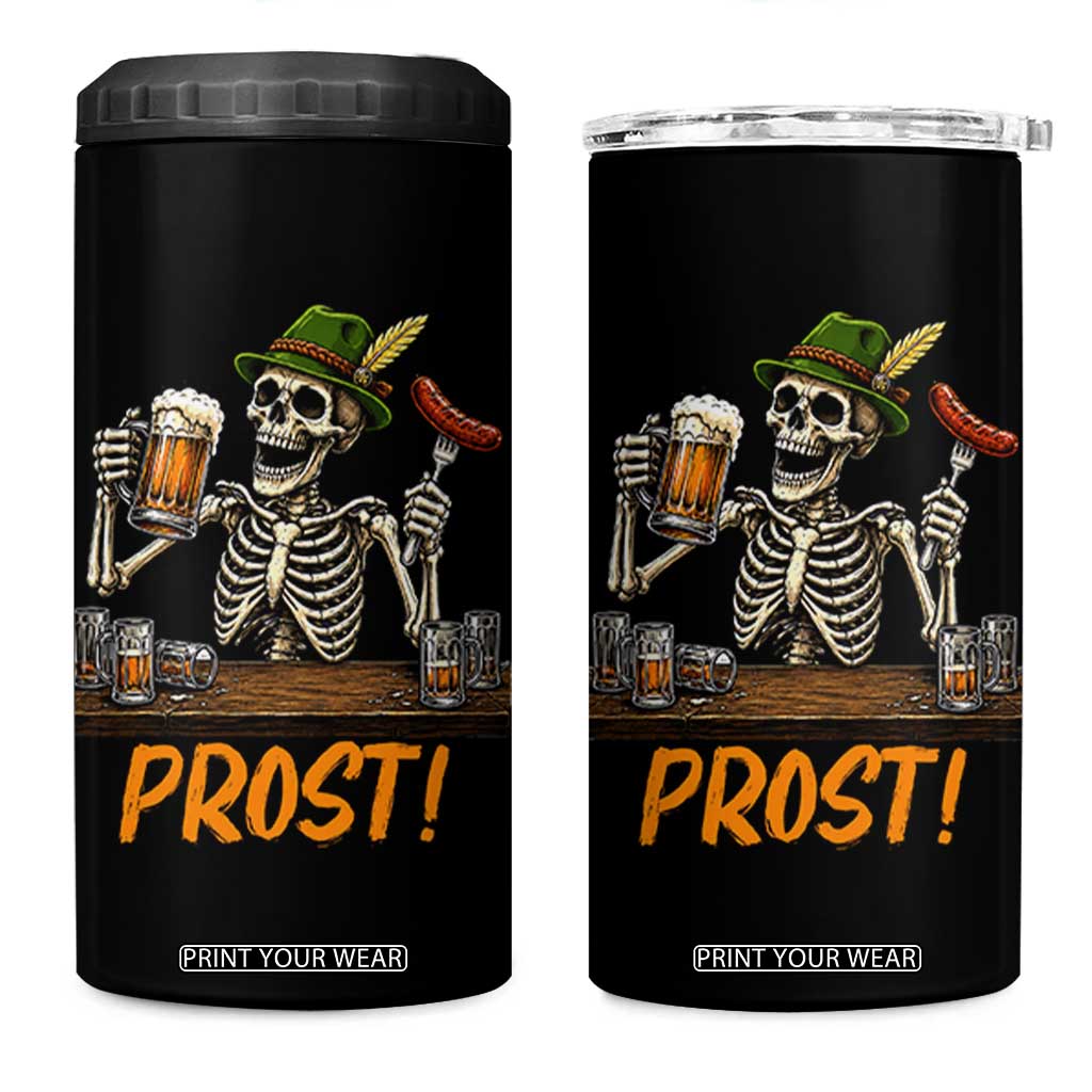 Funny Skeleton Oktoberfest 4 in 1 Can Cooler Tumbler Prost Beer Lover Bavarian Gift TS12 One Size: 16 oz Black Print Your Wear