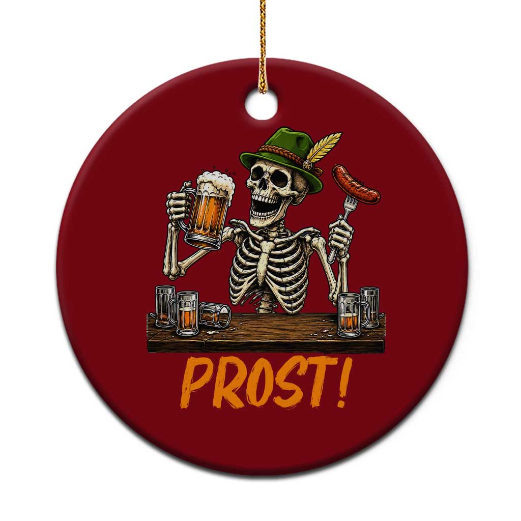 Funny Skeleton Oktoberfest Ceramic Ornament Prost Beer Lover Bavarian Gift TS12 1pc Red Print Your Wear