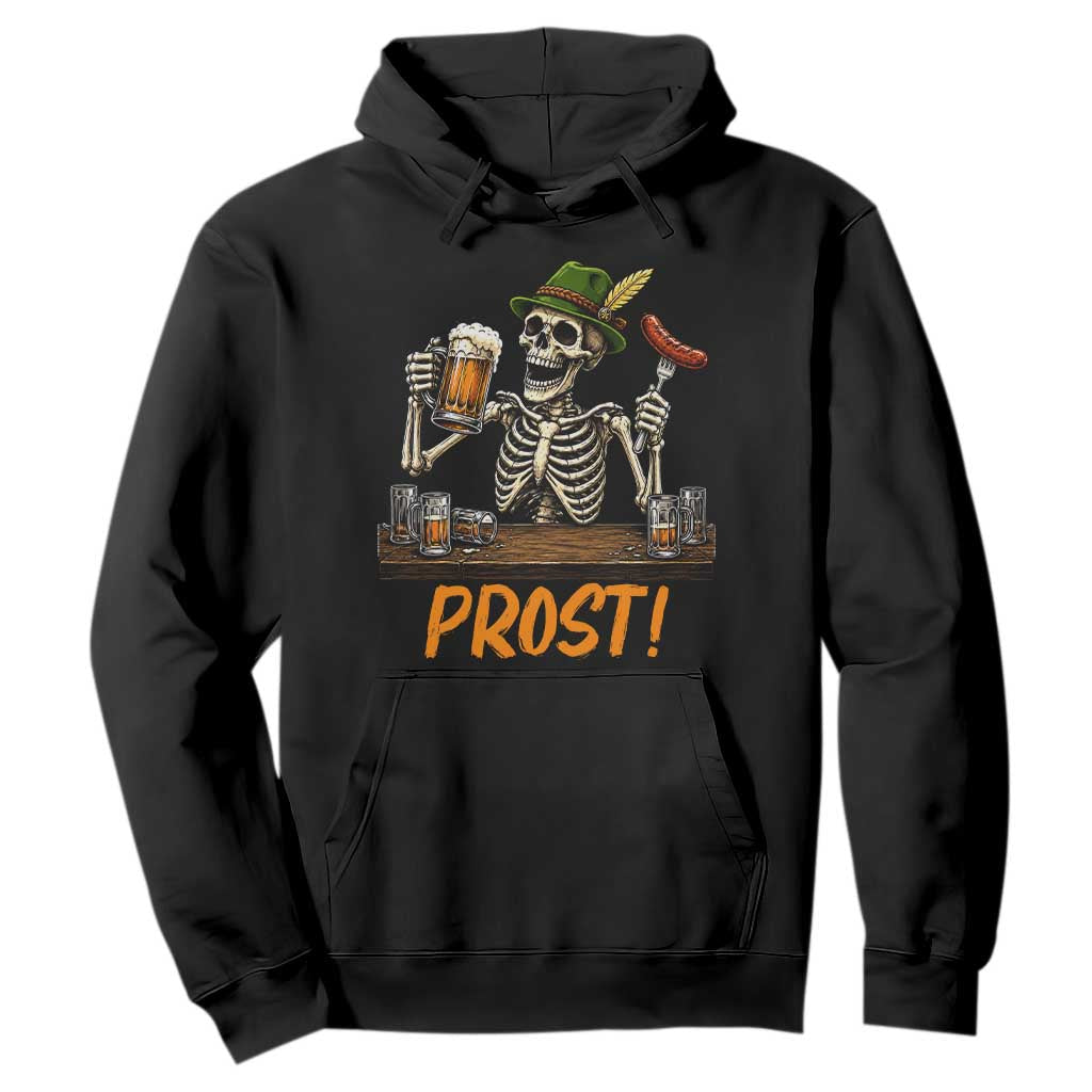 Funny Skeleton Oktoberfest Hoodie Prost Beer Lover Bavarian Gift TS12 Black Print Your Wear