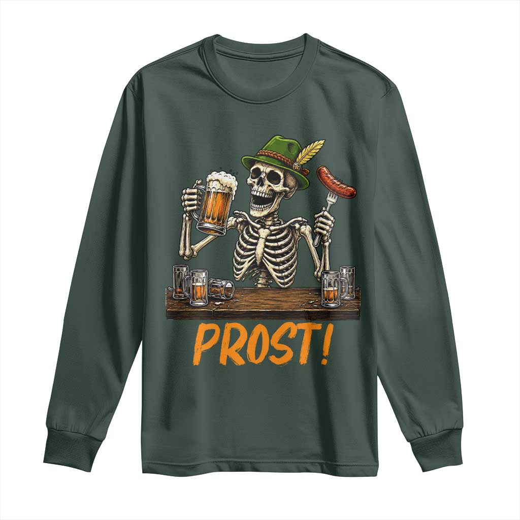 Funny Skeleton Oktoberfest Long Sleeve Shirt Prost Beer Lover Bavarian Gift