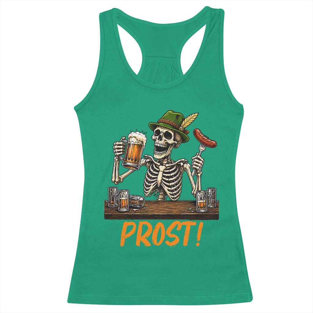 Funny Skeleton Oktoberfest Racerback Tank Top Prost Beer Lover Bavarian Gift