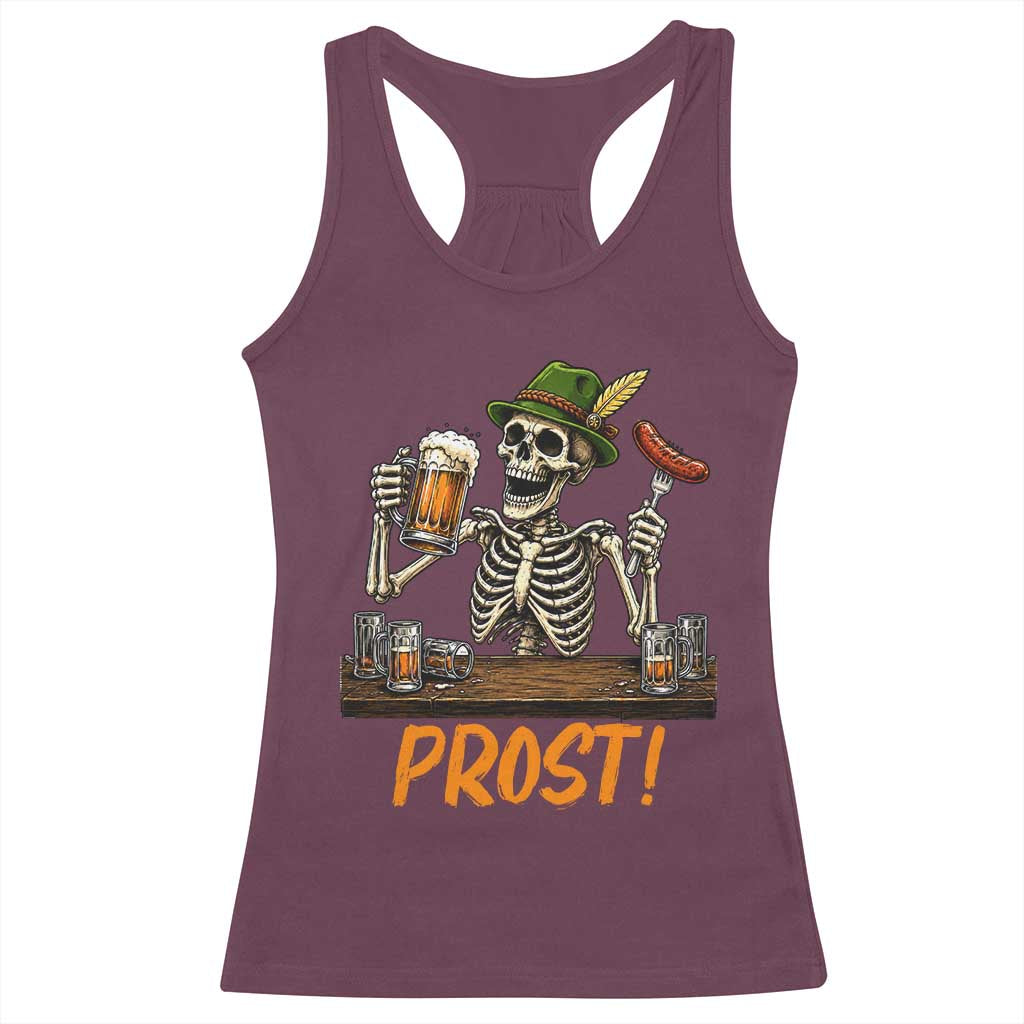 Funny Skeleton Oktoberfest Racerback Tank Top Prost Beer Lover Bavarian Gift