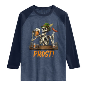 Funny Skeleton Oktoberfest Raglan Shirt Prost Beer Lover Bavarian Gift