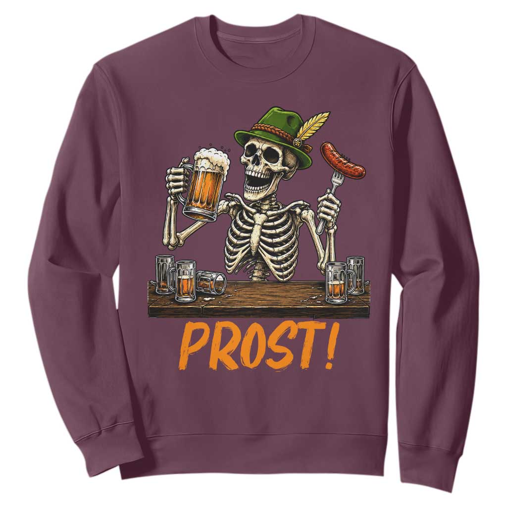 Funny Skeleton Oktoberfest Sweatshirt Prost Beer Lover Bavarian Gift