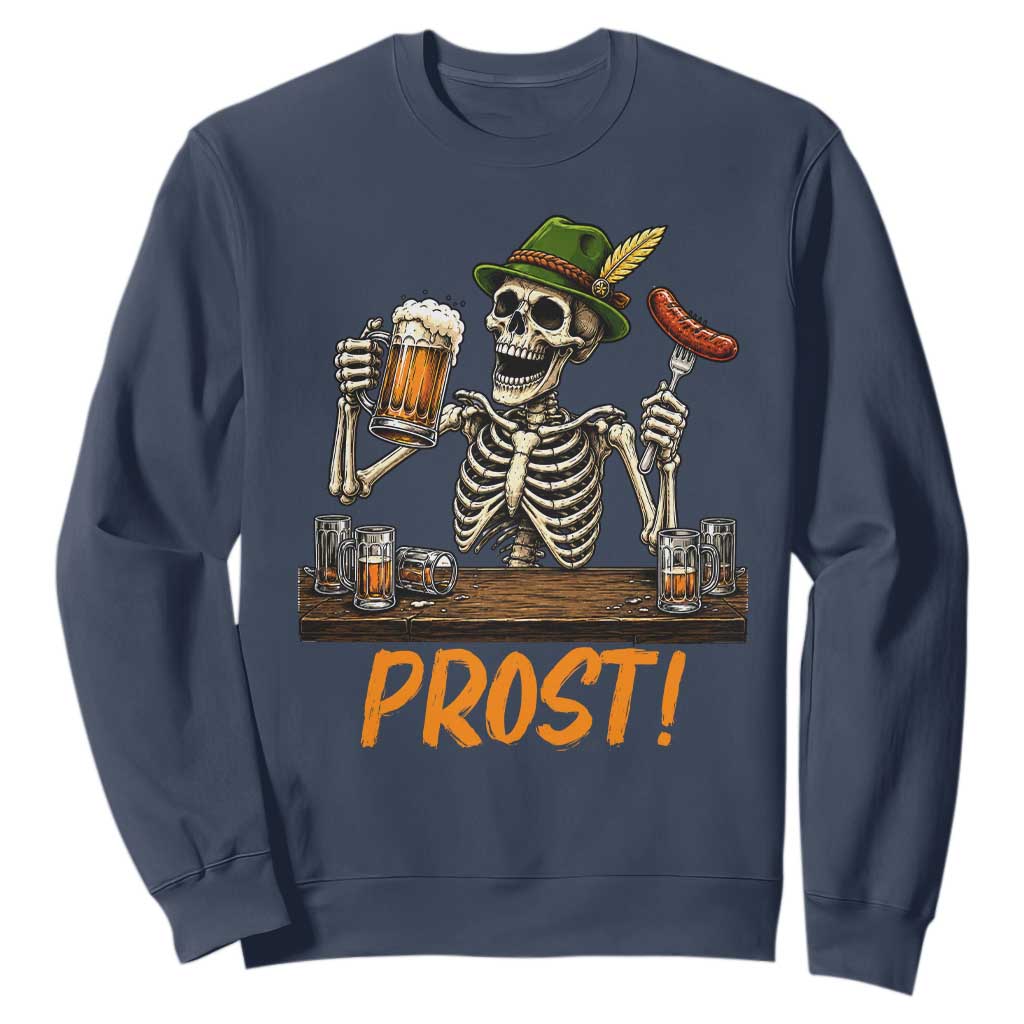 Funny Skeleton Oktoberfest Sweatshirt Prost Beer Lover Bavarian Gift