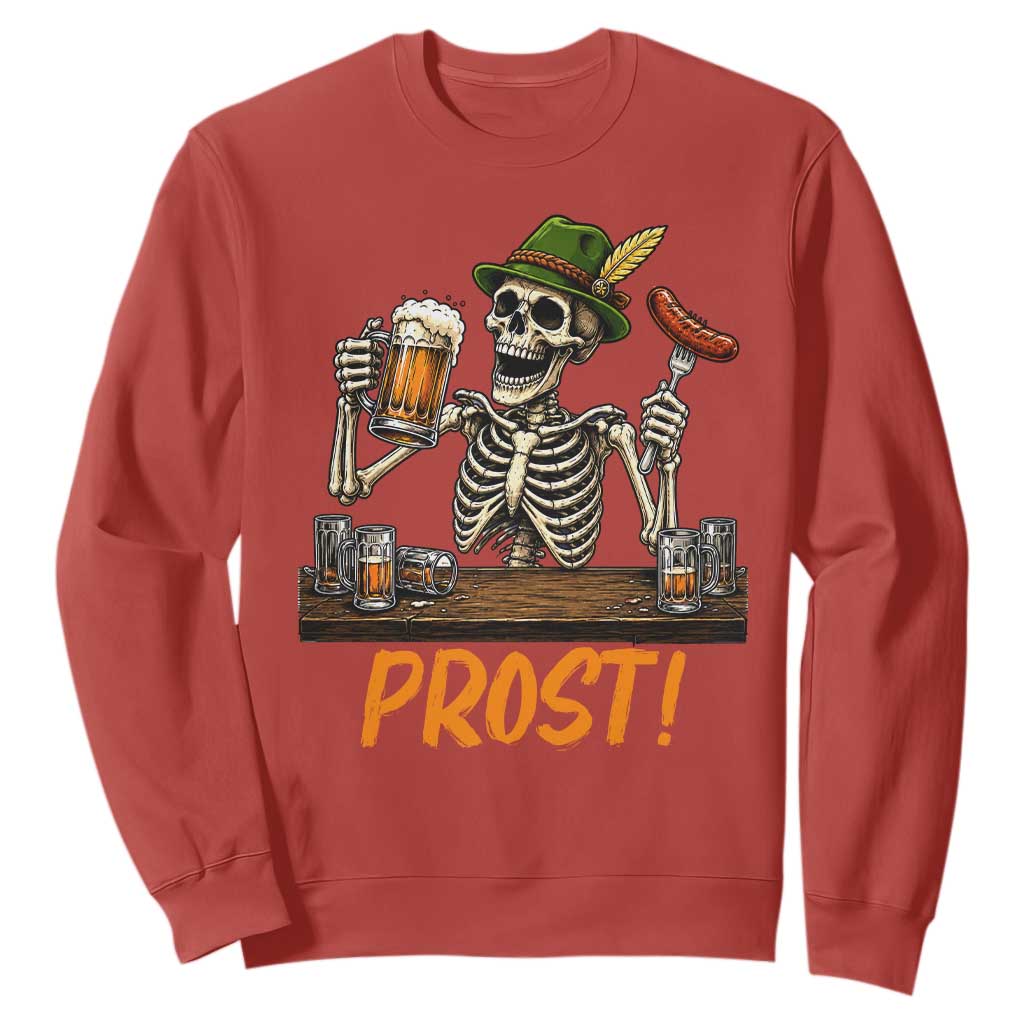 Funny Skeleton Oktoberfest Sweatshirt Prost Beer Lover Bavarian Gift
