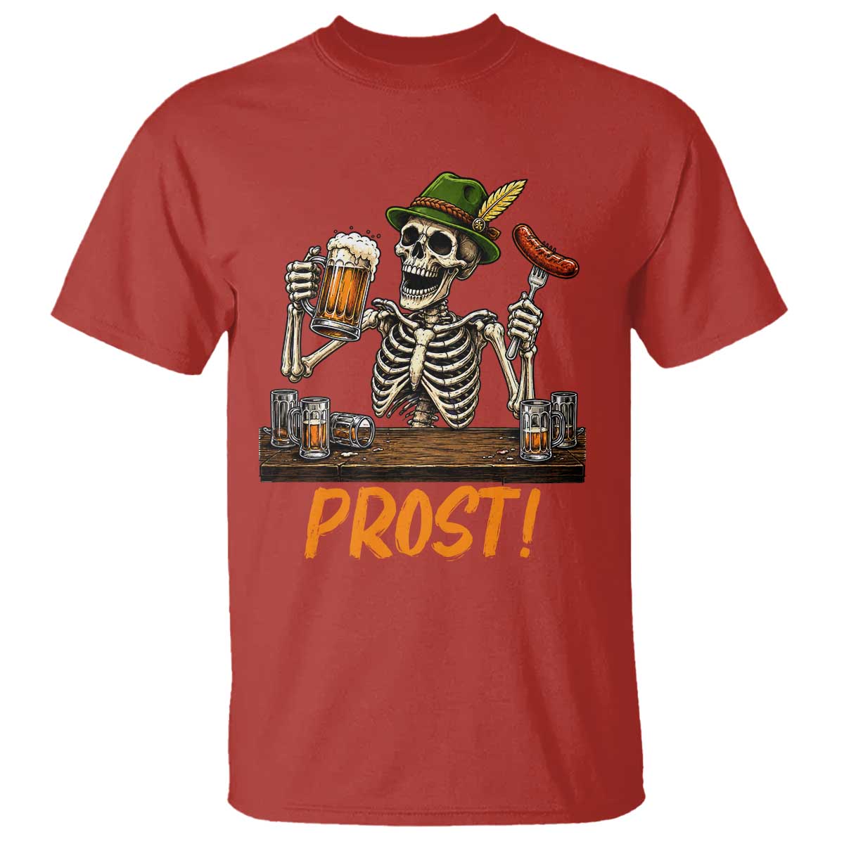 Funny Skeleton Oktoberfest T Shirt Prost Beer Lover Bavarian Gift