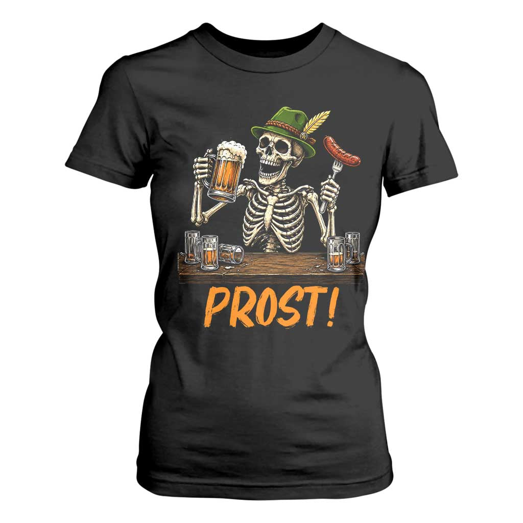 Funny Skeleton Oktoberfest T Shirt For Women Prost Beer Lover Bavarian Gift