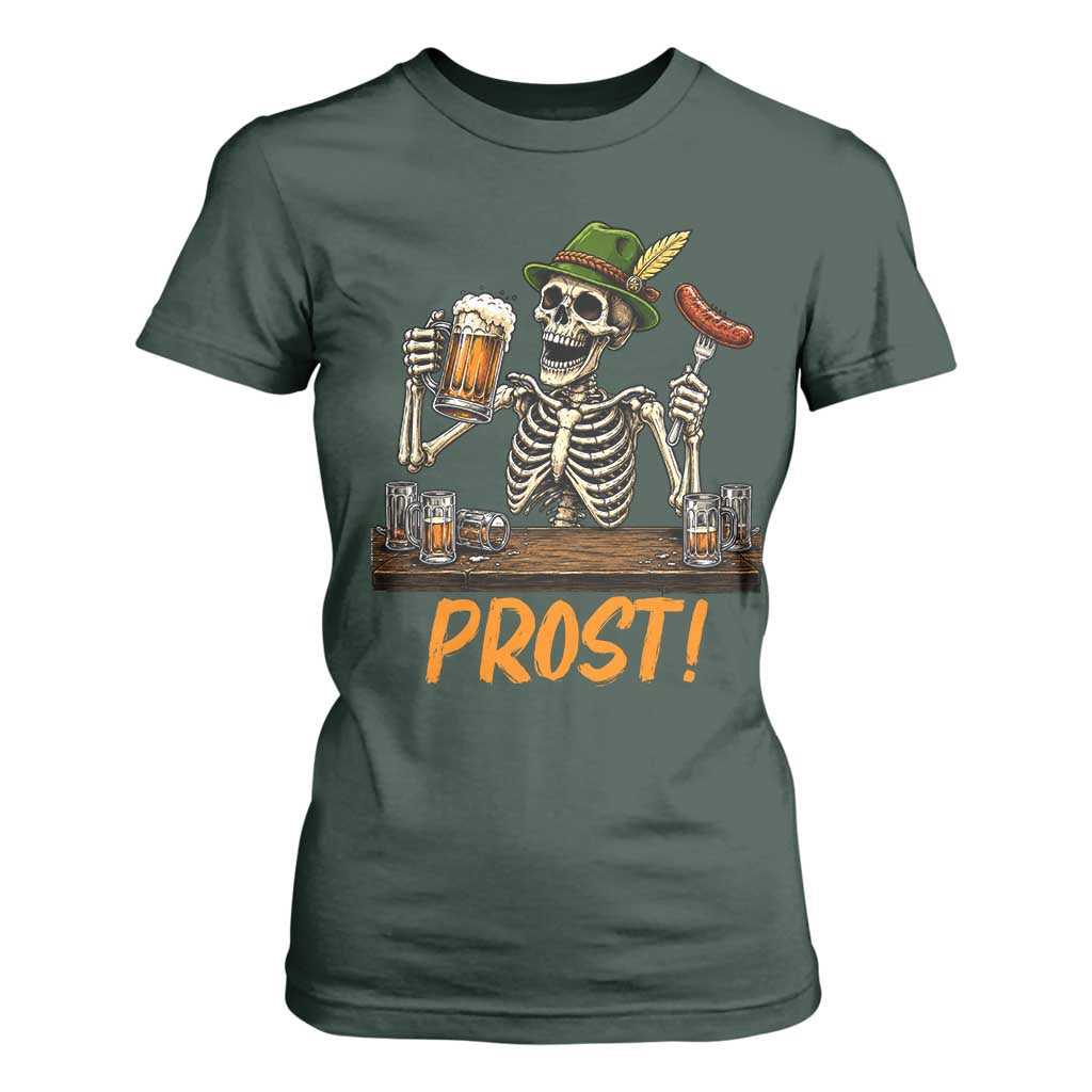 Funny Skeleton Oktoberfest T Shirt For Women Prost Beer Lover Bavarian Gift