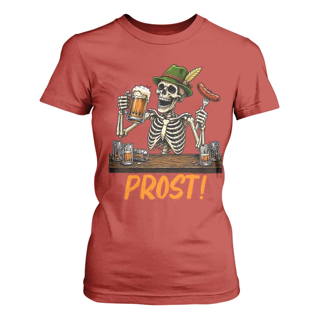 Funny Skeleton Oktoberfest T Shirt For Women Prost Beer Lover Bavarian Gift