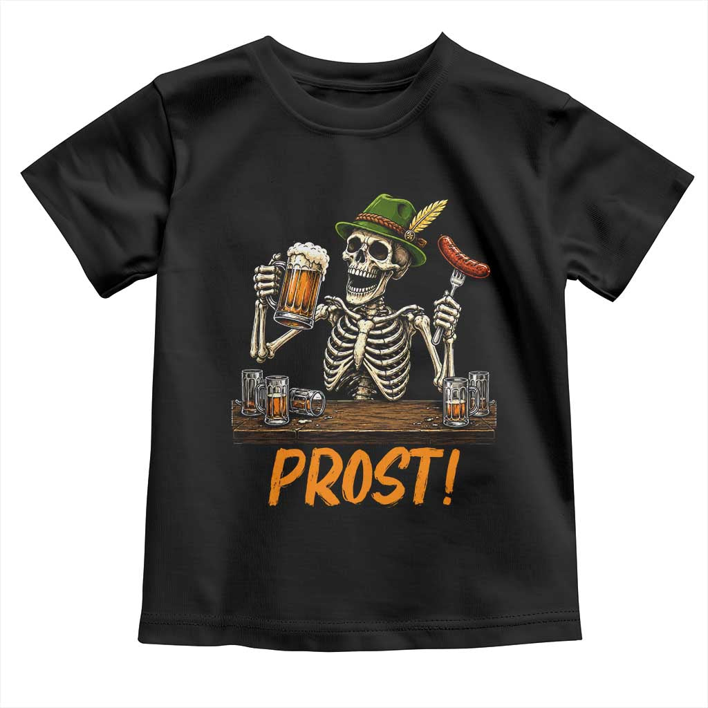 Funny Skeleton Oktoberfest Toddler T Shirt Prost Beer Lover Bavarian Gift TS12 Black Print Your Wear