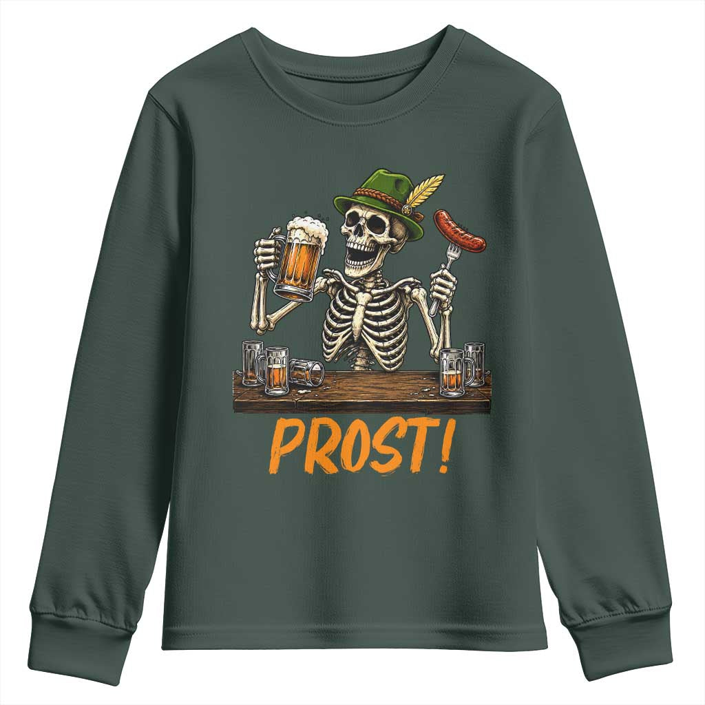 Funny Skeleton Oktoberfest Youth Sweatshirt Prost Beer Lover Bavarian Gift