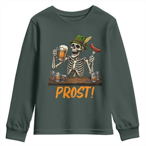 Funny Skeleton Oktoberfest Youth Sweatshirt Prost Beer Lover Bavarian Gift