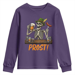Funny Skeleton Oktoberfest Youth Sweatshirt Prost Beer Lover Bavarian Gift