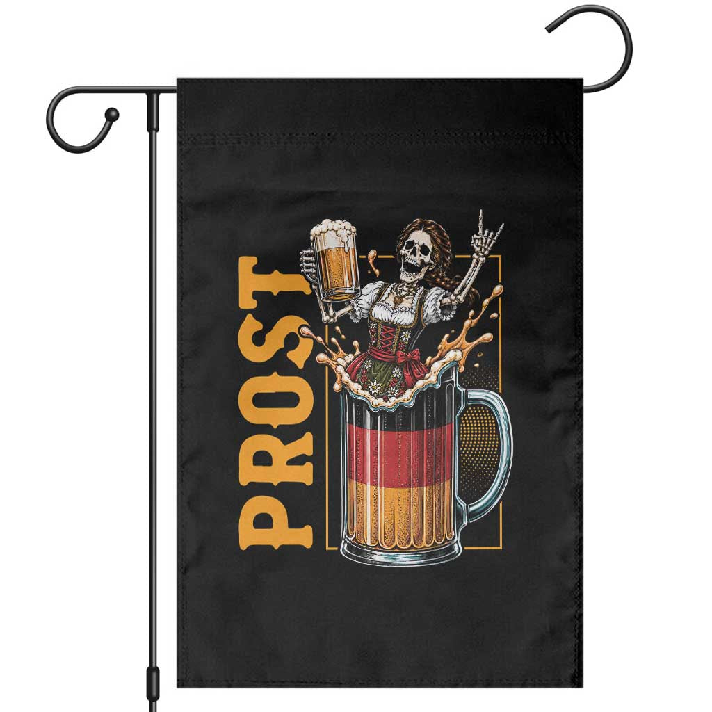 Funny Skeleton Oktoberfest Garden Flag Spooky Prost German Beer Drinker Graphic TS12 Black Print Your Wear
