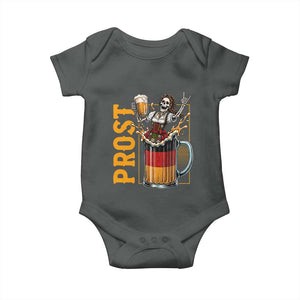 Funny Skeleton Oktoberfest Baby Onesie Spooky Prost German Beer Drinker Graphic