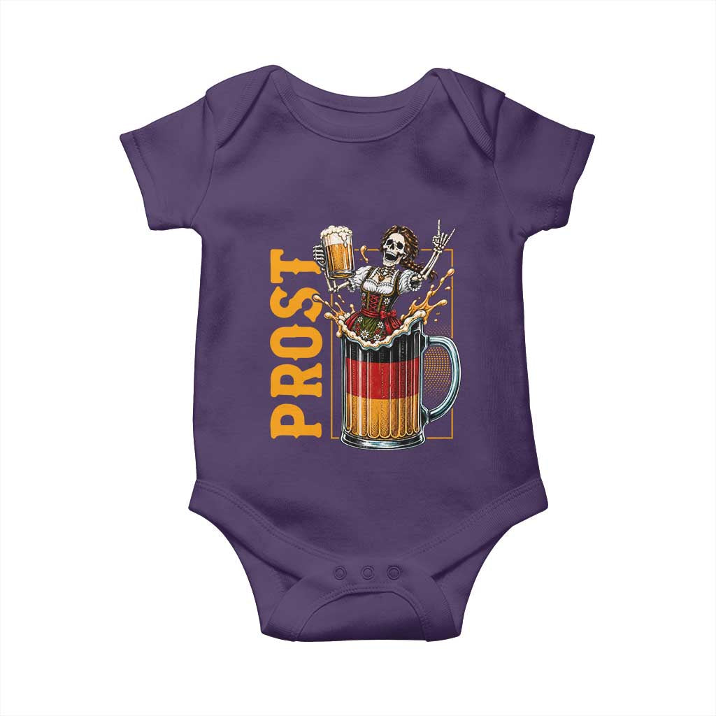 Funny Skeleton Oktoberfest Baby Onesie Spooky Prost German Beer Drinker Graphic