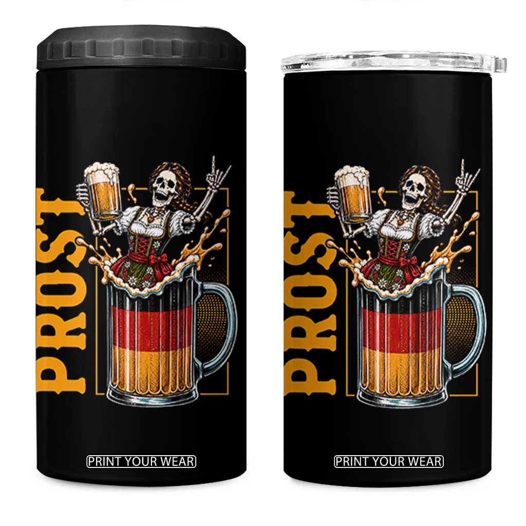 Funny Skeleton Oktoberfest 4 in 1 Can Cooler Tumbler Spooky Prost German Beer Drinker Graphic TS12 One Size: 16 oz Black Print Your Wear