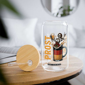 Funny Skeleton Oktoberfest Glass Can Spooky Prost German Beer Drinker Graphic
