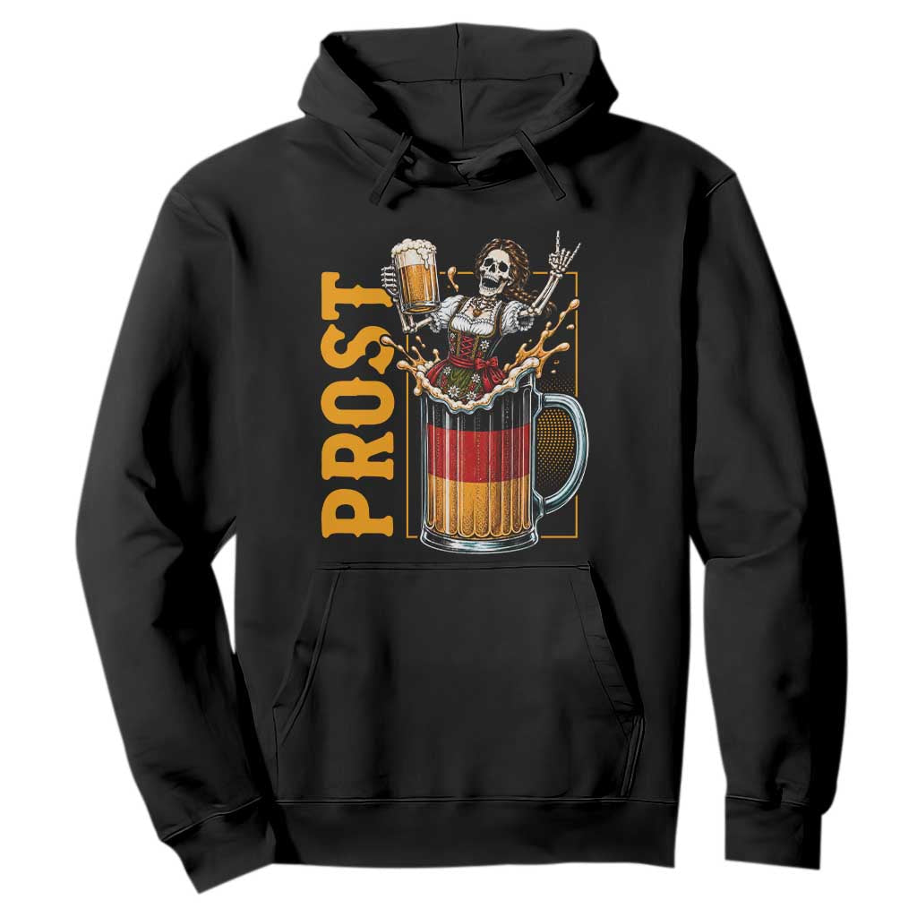 Funny Skeleton Oktoberfest Hoodie Spooky Prost German Beer Drinker Graphic TS12 Black Print Your Wear
