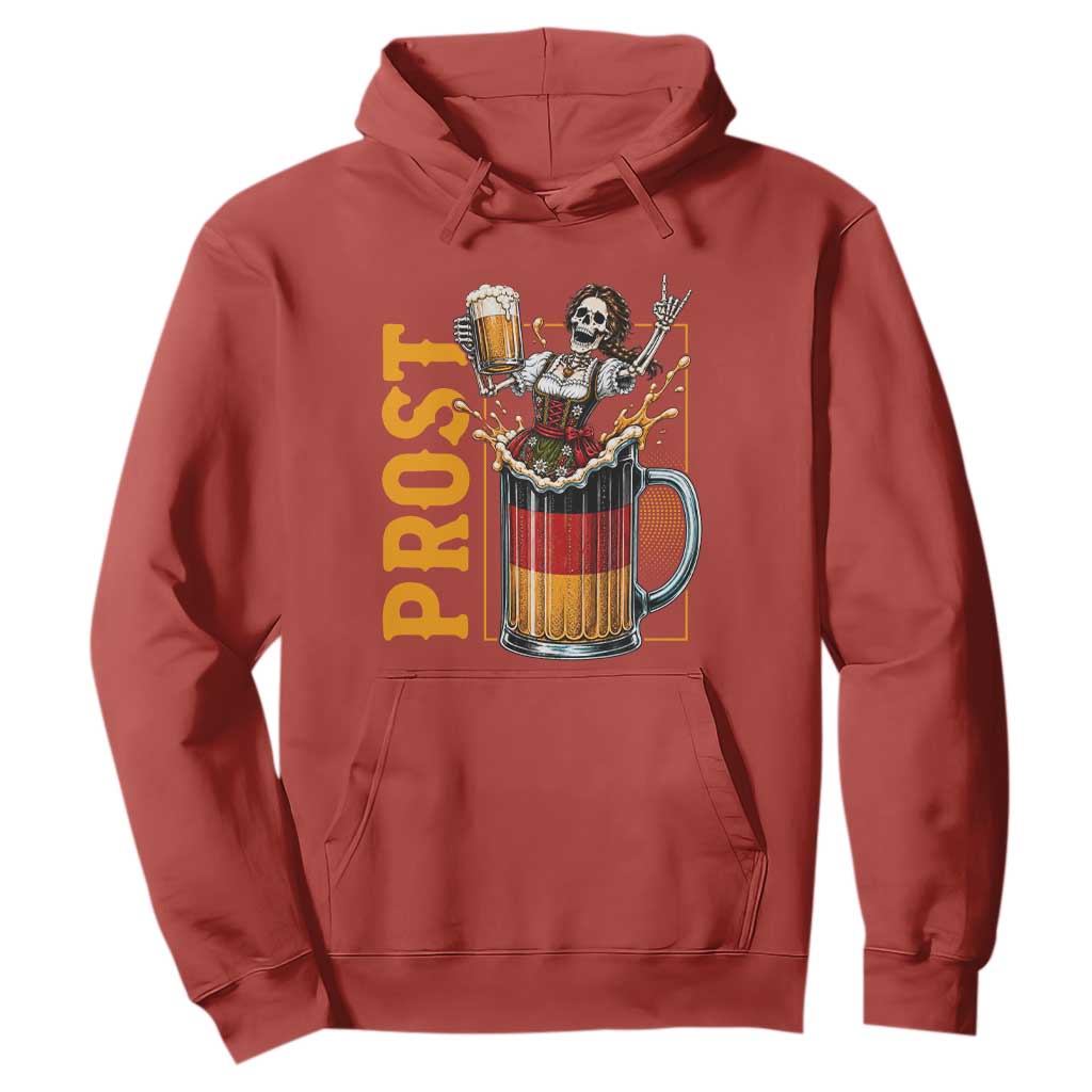 Funny Skeleton Oktoberfest Hoodie Spooky Prost German Beer Drinker Graphic