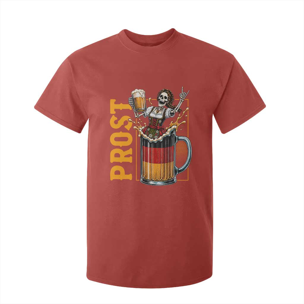 Funny Skeleton Oktoberfest T Shirt For Kid Spooky Prost German Beer Drinker Graphic