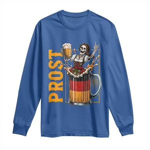 Funny Skeleton Oktoberfest Long Sleeve Shirt Spooky Prost German Beer Drinker Graphic
