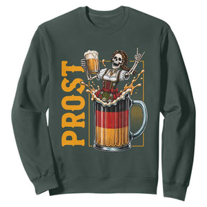 Funny Skeleton Oktoberfest Sweatshirt Spooky Prost German Beer Drinker Graphic