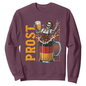Funny Skeleton Oktoberfest Sweatshirt Spooky Prost German Beer Drinker Graphic