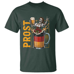 Funny Skeleton Oktoberfest T Shirt Spooky Prost German Beer Drinker Graphic