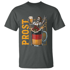 Funny Skeleton Oktoberfest T Shirt Spooky Prost German Beer Drinker Graphic