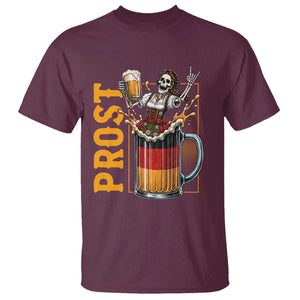 Funny Skeleton Oktoberfest T Shirt Spooky Prost German Beer Drinker Graphic