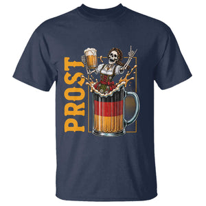 Funny Skeleton Oktoberfest T Shirt Spooky Prost German Beer Drinker Graphic