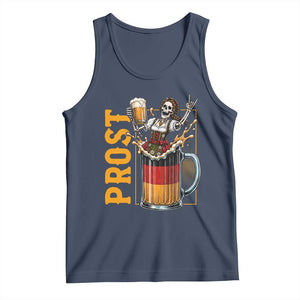 Funny Skeleton Oktoberfest Tank Top Spooky Prost German Beer Drinker Graphic